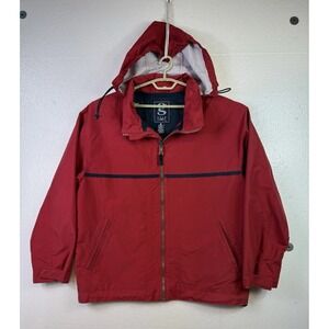 Gear for Sports Jacket Mens Sz L Red Nylon Full Zip Windbreaker Hooded Outdoor